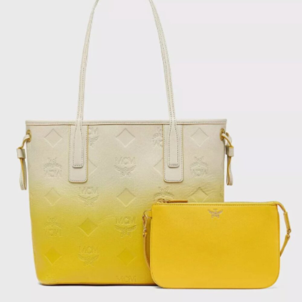 MCM Women's Yellow Ombre Tote with Pouch